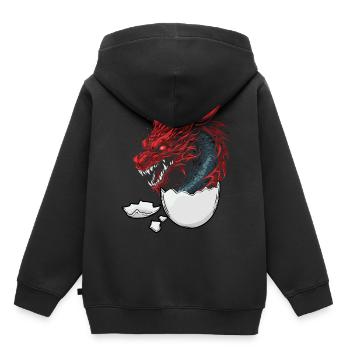 Dragon Dragon Oeuf Oeufs Fantaisie Créature Mythique Fable - Sweat Premium à capuche enfant bio - noir - Dos - AI Model Kid Male (0cm)