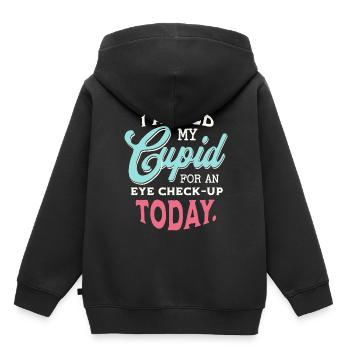 Funny Stupid Cupid Single Anti Valentines Day - Kinder Premium Organic Hoodie - Schwarz - Hinten - AI Model Kid Male (0cm)