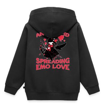 Anti Cupid Spreading Emo Love Gothic Cupid Creepy - Kinder Premium Organic Hoodie - Schwarz - Hinten - AI Model Kid Male (0cm)