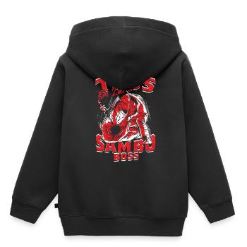 Lancez-les comme un Sambo - Sweat Premium à capuche enfant bio - noir - Dos - AI Model Kid Male (0cm)