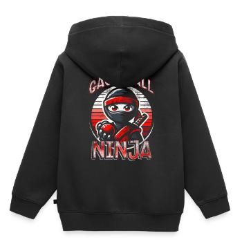 Gagaball Gaga Ball Ninja - Sweat Premium à capuche enfant bio - noir - Dos - AI Model Kid Male (0cm)