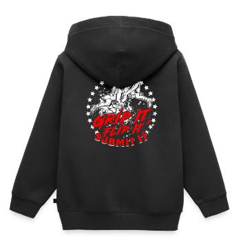 Sambo Retournez-le Soumettez-le - Sweat Premium à capuche enfant bio - noir - Dos - AI Model Kid Male (0cm)