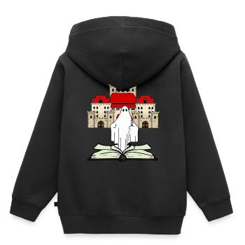 Mitternacht Geisterstunde Märchen Spuk Geschichte - Kinder Premium Organic Hoodie - Schwarz - Hinten - AI Model Kid Male (0cm)