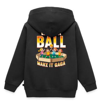 Gagaball Gaga Ball La Vie Est Une Balle Faites-le Gaga - Sweat Premium à capuche enfant bio - noir - Dos - AI Model Kid Male (0cm)
