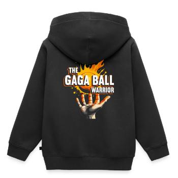 Gagaball Le guerrier de la boule Gaga - Sweat Premium à capuche enfant bio - noir - Dos - AI Model Kid Male (0cm)