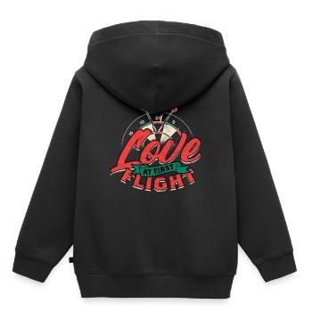 Dard joueur de fléchettes - Sweat Premium à capuche enfant bio - noir - Dos - AI Model Kid Male (0cm)