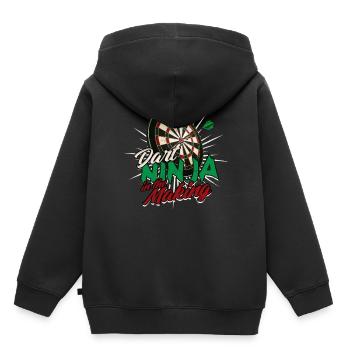 Dard joueur de fléchettes - Sweat Premium à capuche enfant bio - noir - Dos - AI Model Kid Male (0cm)