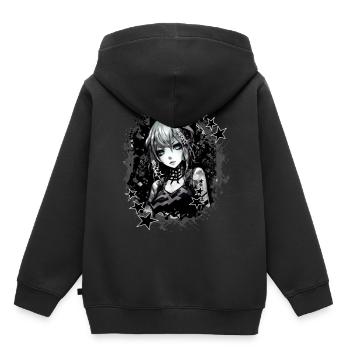 Y2K Soft Grunge Anime Girl Edgy Alt Fashion eGirl - Kinder Premium Organic Hoodie - Schwarz - Hinten - AI Model Kid Male (0cm)