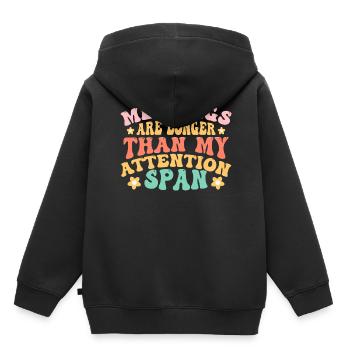 Meetings Are Longer Than My Attention Span Retro G - Kinder Premium Organic Hoodie - Schwarz - Hinten - AI Model Kid Male (0cm)