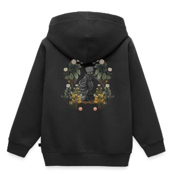 Corbeau Corbeau Raven oiseaux Vintage conte de fées personnage - Sweat Premium à capuche enfant bio - noir - Dos - AI Model Kid Male (0cm)