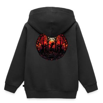 Dancing Witch Forest Pagan Stained Glass Witchcraf - Kinder Premium Organic Hoodie - Schwarz - Hinten - AI Model Kid Male (0cm)