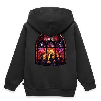 Wicca Dancing Witch Stained Glass Neopaganism Witc - Kinder Premium Organic Hoodie - Schwarz - Hinten - AI Model Kid Male (0cm)