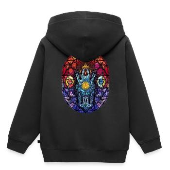 Wicca Elements Occult Witchcraft Stained Glass - Kinder Premium Organic Hoodie - Schwarz - Hinten - AI Model Kid Male (0cm)
