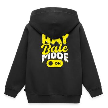 Landwirt Heu Stroh Strohballen Heuballen - Kinder Premium Organic Hoodie - Schwarz - Hinten - AI Model Kid Male (0cm)