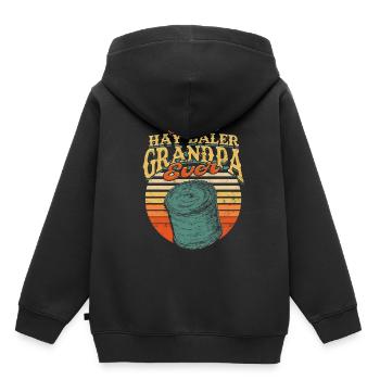 Farmer Foin Paille Paille Balle de foin - Sweat Premium à capuche enfant bio - noir - Dos - AI Model Kid Male (0cm)