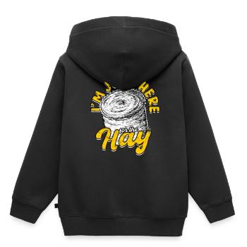 Landwirt Heu Stroh Strohballen Heuballen - Kinder Premium Organic Hoodie - Schwarz - Hinten - AI Model Kid Male (0cm)
