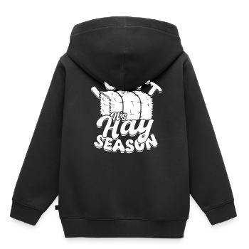 Landwirt Heu Stroh Strohballen Heuballen - Kinder Premium Organic Hoodie - Schwarz - Hinten - AI Model Kid Male (0cm)