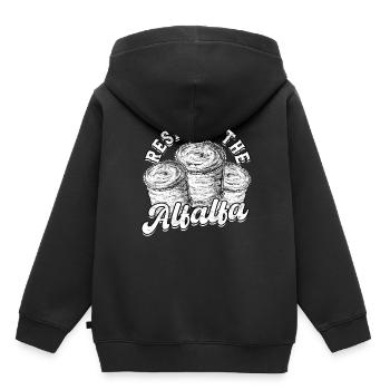 Landwirt Heu Stroh Strohballen Heuballen - Kinder Premium Organic Hoodie - Schwarz - Hinten - AI Model Kid Male (0cm)