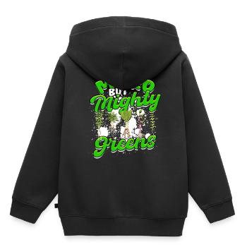 Micro-pousses Micro-vertes Micro mais puissantes vertes - Sweat Premium à capuche enfant bio - noir - Dos - AI Model Kid Male (0cm)
