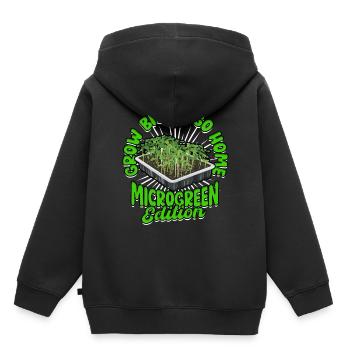 Micro-pousses Micro-pousses - Sweat Premium à capuche enfant bio - noir - Dos - AI Model Kid Male (0cm)