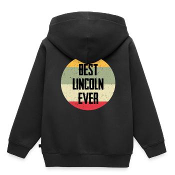 La meilleure Lincoln de tous les temps - Sweat Premium à capuche enfant bio - noir - Dos - AI Model Kid Male (0cm)