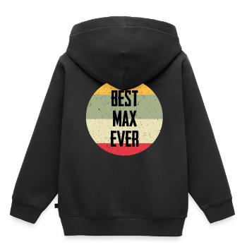 Best Max Ever - Kinder Premium Organic Hoodie - Schwarz - Hinten - AI Model Kid Male (0cm)
