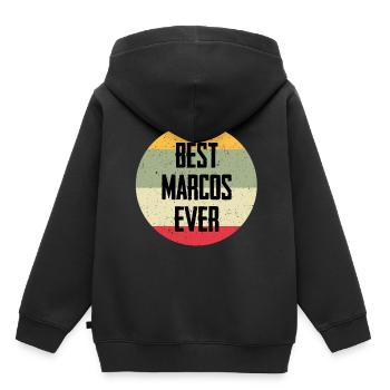 Best Marcos Ever - Kids Premium Organic Hoodie - black - Back - AI Model Kid Male (0cm)