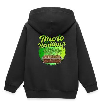 Microgreens Just a micro bit healthier - Kids Premium Organic Hoodie - black - Back - AI Model Kid Male (0cm)