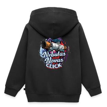 Astrophotographie Nébuleuses et novas en un clic - Sweat Premium à capuche enfant bio - noir - Dos - AI Model Kid Male (0cm)