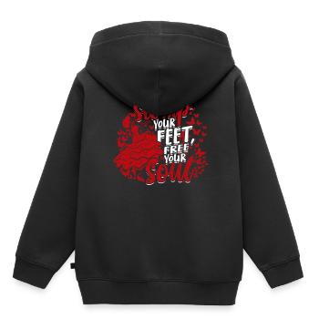 Flamenco Stomp your feet free your soul - Kinder Premium Organic Hoodie - Schwarz - Hinten - AI Model Kid Male (0cm)