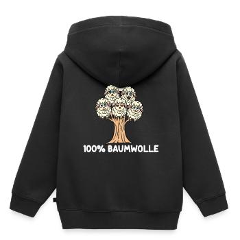 100% cotton - Kids Premium Organic Hoodie - black - Back - AI Model Kid Male (0cm)