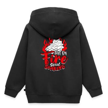 Flamenco Feet On Fire Soul Soaring - Kinder Premium Organic Hoodie - Schwarz - Hinten - AI Model Kid Male (0cm)