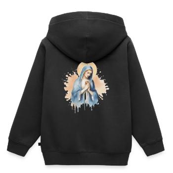 Jungfrau Maria Jesus Gott Kirche Christentum - Kinder Premium Organic Hoodie - Schwarz - Hinten - AI Model Kid Male (0cm)