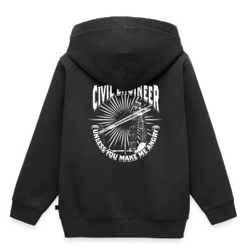 Ingénieur Ponts Génie Civil - Sweat Premium à capuche enfant bio - noir - Dos - AI Model Kid Male (0cm)