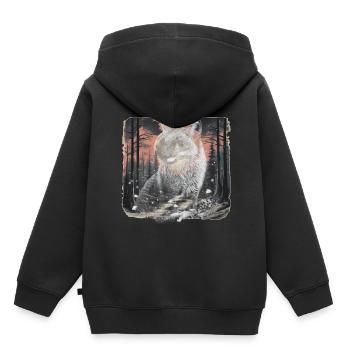 Renard de la forêt Animaux de la forêt Animaux sauvages Renards Nature - Sweat Premium à capuche enfant bio - noir - Dos - AI Model Kid Male (0cm)