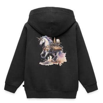 Licorne Technologie Machine Licornes Cheval - Sweat Premium à capuche enfant bio - noir - Dos - AI Model Kid Male (0cm)
