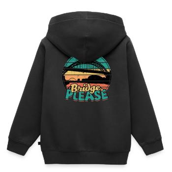 Pont Ingénieur Pont S’il vous plaît - Sweat Premium à capuche enfant bio - noir - Dos - AI Model Kid Male (0cm)