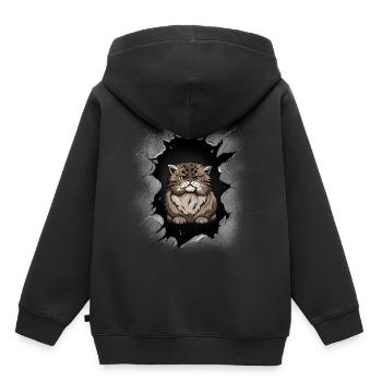 Katze Hauskatze Katzen Kinder - Kinder Premium Organic Hoodie - Schwarz - Hinten - AI Model Kid Male (0cm)