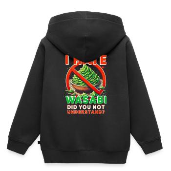 Wasabi Hater - Sweat Premium à capuche enfant bio - noir - Dos - AI Model Kid Male (0cm)
