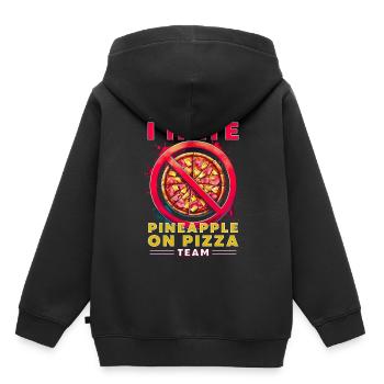 I'm Part Of I Hate Pineapple On Pizza Team - Kids Premium Organic Hoodie - black - Back - AI Model Kid Male (0cm)