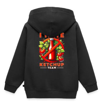 Ketchup Hasser Je fais partie de l’équipe Je déteste le ketchup - Sweat Premium à capuche enfant bio - noir - Dos - AI Model Kid Male (0cm)