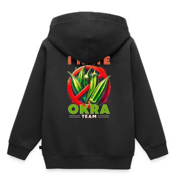 Okra Hater I'm Part Of I Hate Okra Team - Kids Premium Organic Hoodie - black - Back - AI Model Kid Male (0cm)