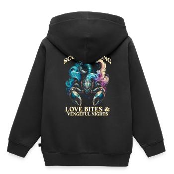 Horoscope Scorpion Scorpion Piqûre - Sweat Premium à capuche enfant bio - noir - Dos - AI Model Kid Male (0cm)