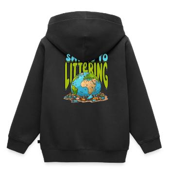 Environnementaliste Protection du climat - Sweat Premium à capuche enfant bio - noir - Dos - AI Model Kid Male (0cm)