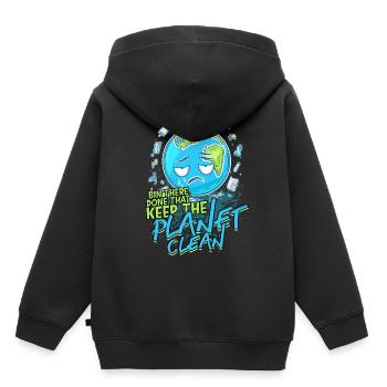 Umweltschutz Umweltschützer Recyceln - Kinder Premium Organic Hoodie - Schwarz - Hinten - AI Model Kid Male (0cm)