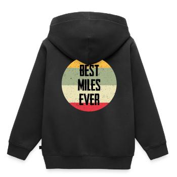 Les meilleurs miles de tous les temps - Sweat Premium à capuche enfant bio - noir - Dos - AI Model Kid Male (0cm)