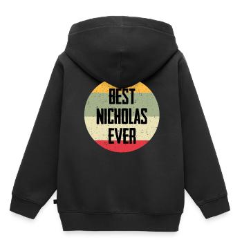 Best Nicholas Ever - Kids Premium Organic Hoodie - black - Back - AI Model Kid Male (0cm)