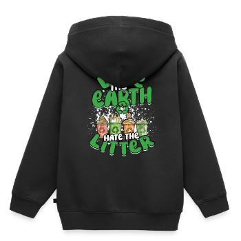Umweltschutz Umweltschützer Recyceln - Kinder Premium Organic Hoodie - Schwarz - Hinten - AI Model Kid Male (0cm)