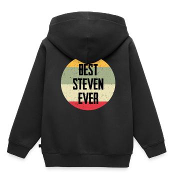 Best Steven Ever - Kinder Premium Organic Hoodie - Schwarz - Hinten - AI Model Kid Male (0cm)