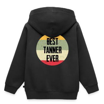 Best Tanner Ever - Kinder Premium Organic Hoodie - Schwarz - Hinten - AI Model Kid Male (0cm)
